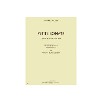 CHOISY LAURE - PETITE SONATE DANS LE STYLE ANCIEN - ALTO ET PIANO