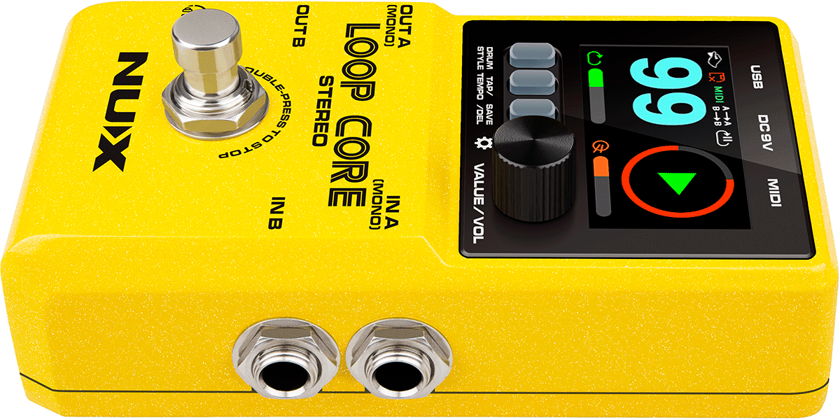 LOOPER-PEDAL MIT 50 DRUM-PATTERNS 99 SPEICHERPLÄTZEN UND CAB-SIMULATION