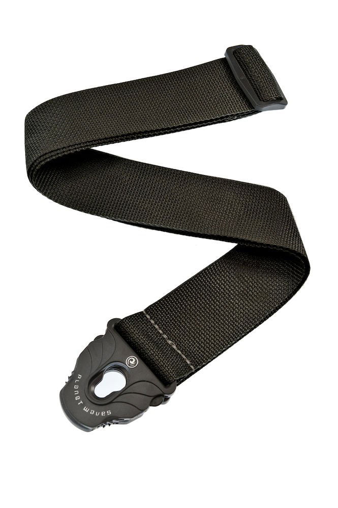 Planet Lock Gitarrengurt aus Polypropylen Schwarz