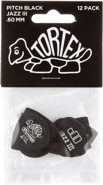 12 x 0,60mm Tortex Pitch Black Jazz III