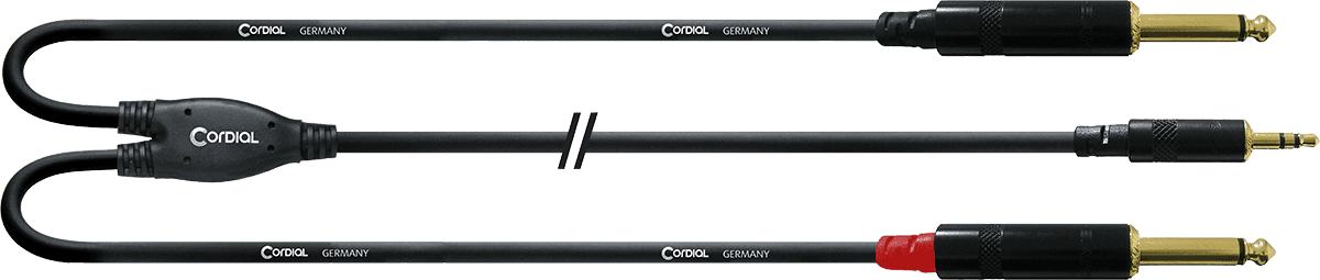 Y-Kabel Splitter Stereo-Mini-Klinke/2 Mono-Klinke 6 M