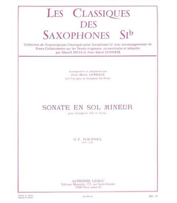 HAENDEL GEORG FRIEDRICH - SONATE EN SOL MINEUR (LONDEIX)