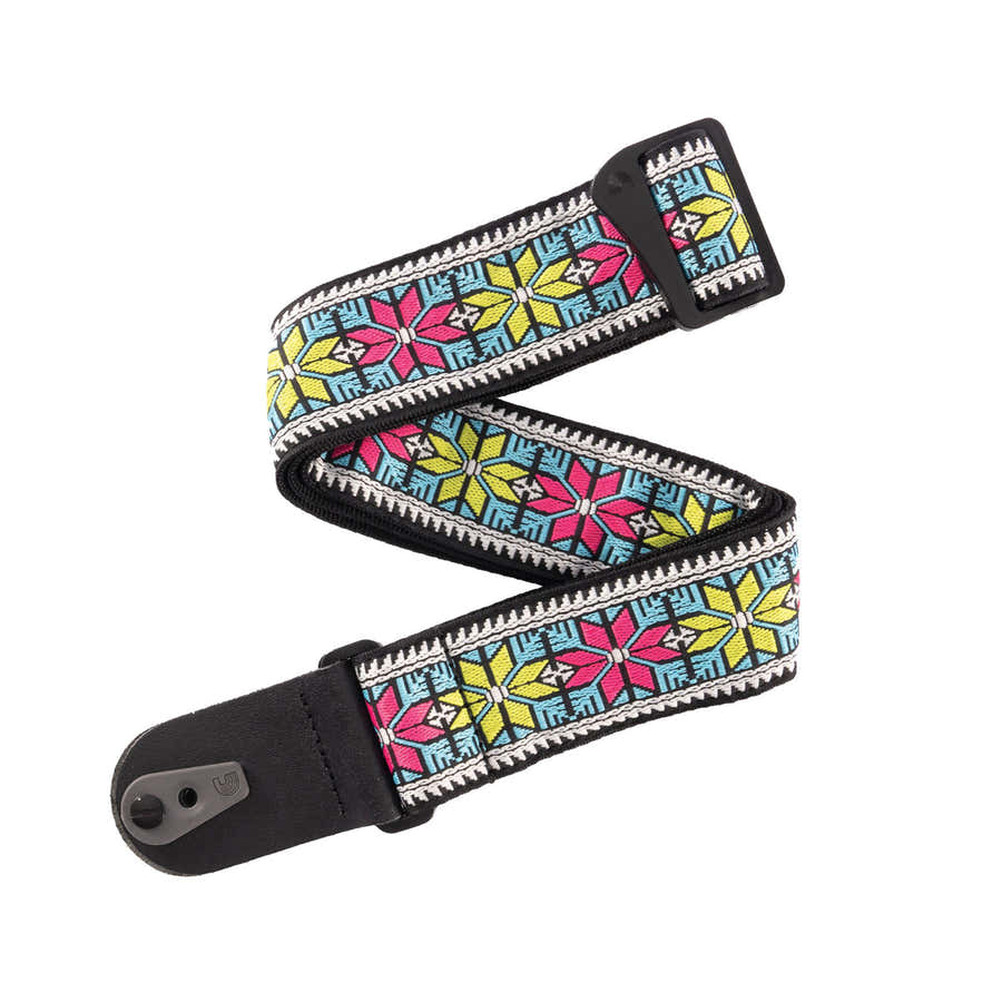 Pad Lock Gewebter Gitarrengurt Parallel Flowers