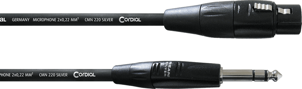Cordial Audiokabel XLR-Buchse/Klinke Stereo 3 M