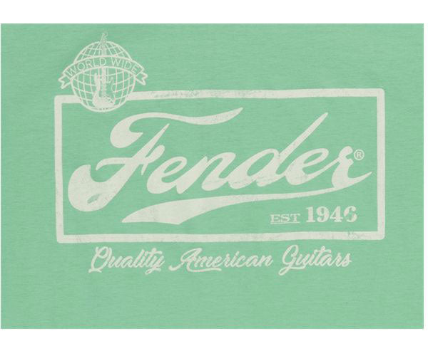 Fender Beer Label Men'S Ringer Tee Sea Foam Green/White Xl