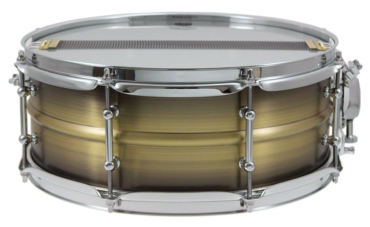 BKA-5514SH - BLACK DAWG 14" X 5.5" SNARE DRUM - ANTIQUE BRUSH BRASS SHELL