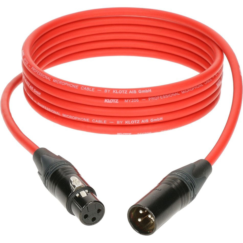M1 MIC CABLE RED 10M XLR 3P. F/M NEUTRIK