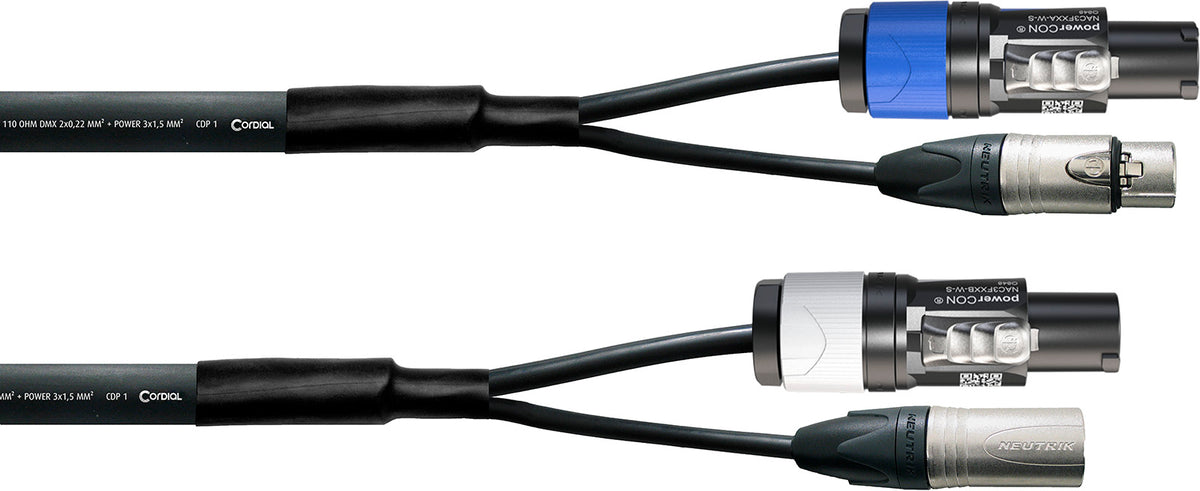 Kabel DMX XLR 3-polig + Powercon 3 M