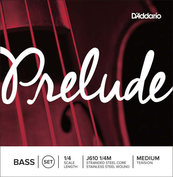 D'ADDARIO SET OF STRINGS FOR DOUBLE BASS PRELUDE NECK 1/4 TENSION MEDIUM