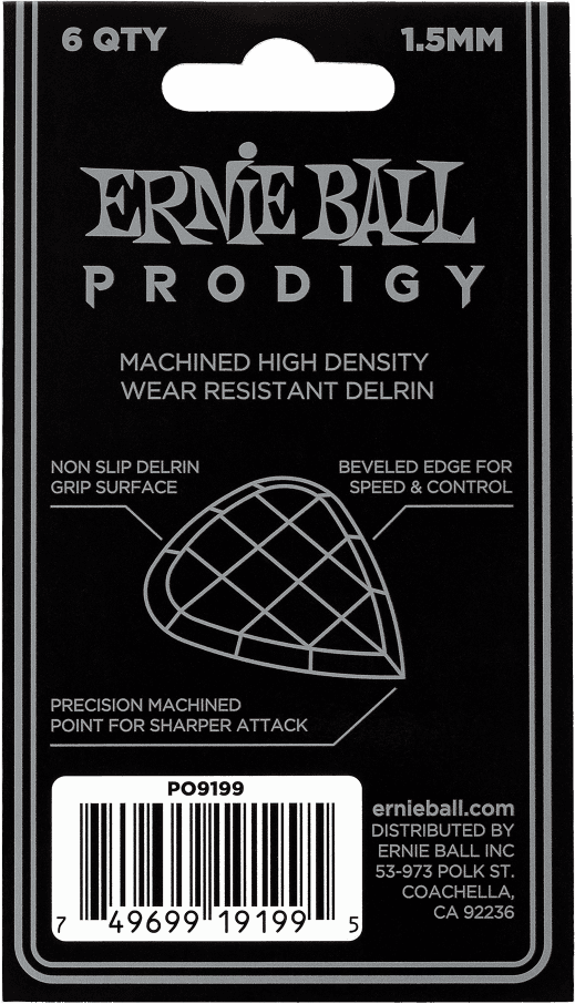 Prodigy Plektren Beutel Mit 6 Schwarz 1,5Mm
