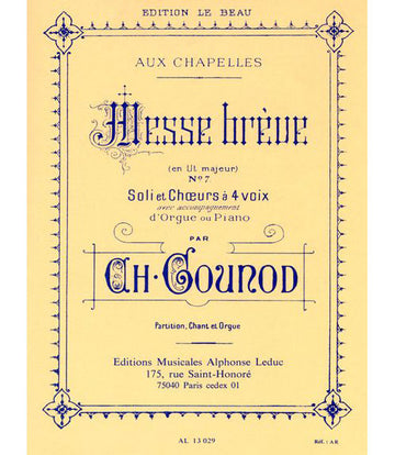 GOUNOD CHARLES - MESSE BREVE - CHANT/PIANO
