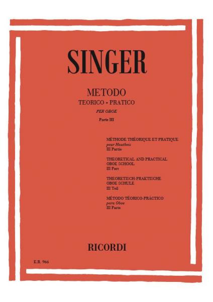 SINGER S. - METODO TEORICO-PRATICO - PARTE III ARPEGGI - HAUTBOIS