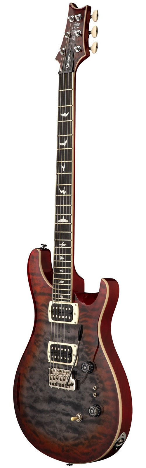 Custom 24-08 SE Quilt Holzkohle-Kirsche Burst