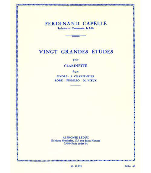 Capelle Ferdinand - 20 große Etüden - Klarinette