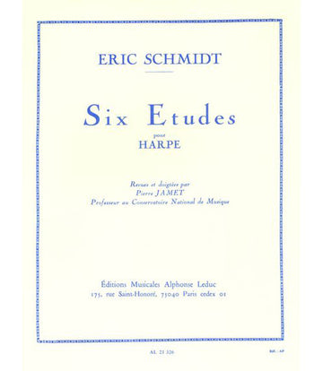 SCHMIDT ERIC - SIX ETUDES POUR HARPE