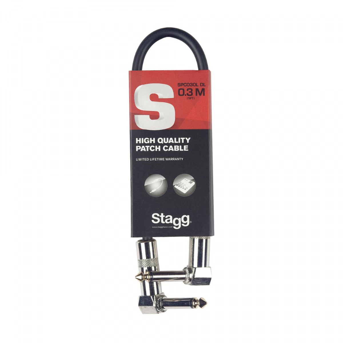 SPC3L DL Patchkabel Mono Klinke/Klinke (M/M Gewinkelt) 3 cm Metall