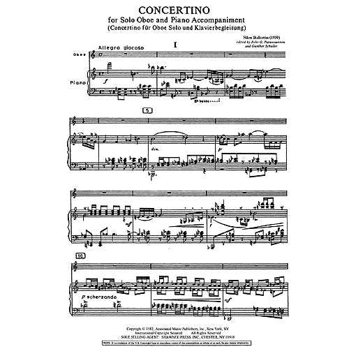 SKALKOTTAS NIKOS - CONCERTINO FOR OBOE AND PIANO