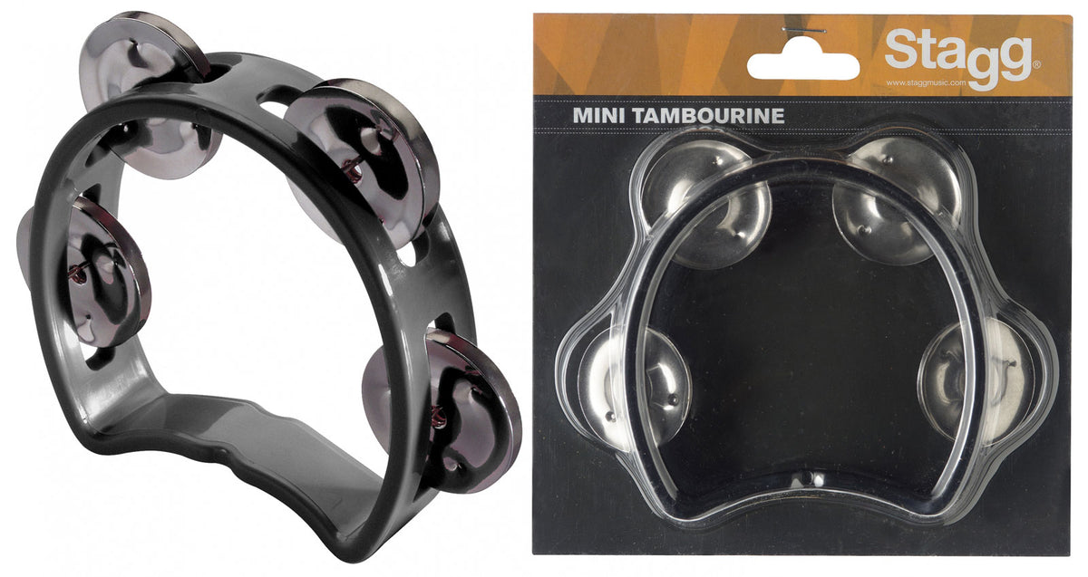 CUTAWAY TAMBOURINE 4 JINGLES BLACK