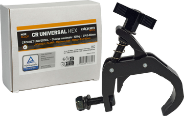 Black universal hook - Hexagonal nut