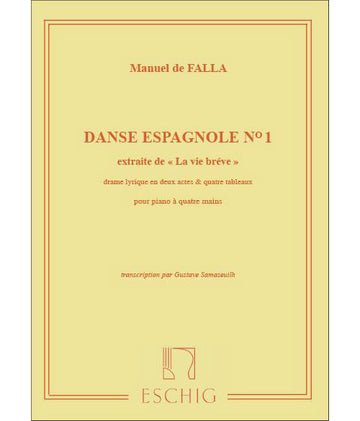DE FALLA M. - VIE BREVE - DANSE ESPAGNOLE N 1 - PIANO 4 MAINS