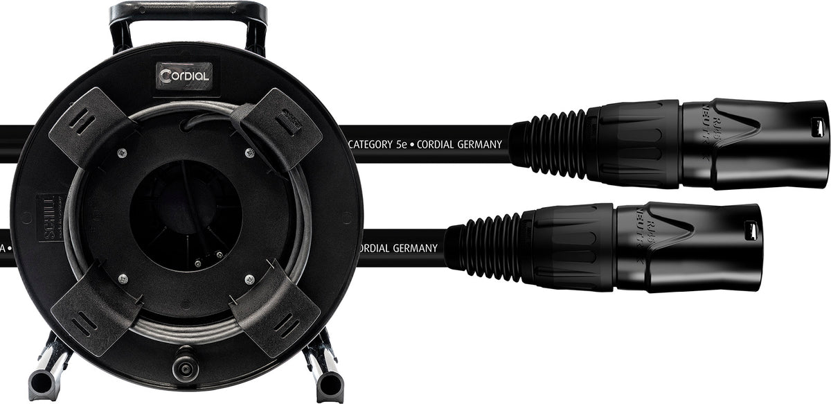 CORDIAL CAT 5E - S/UTP Stecker NE8MXB1 / HIROSE RJ45 / Kabeltrommel 50 m