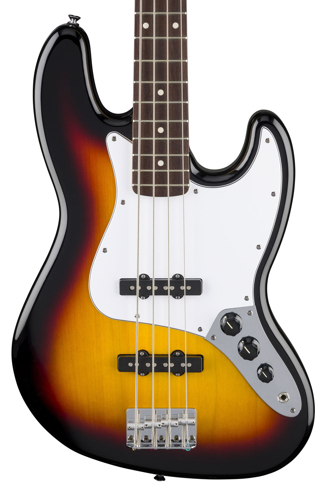Standard Jazz Bass LRL weißes Schlagbrett 3-Color Sunburst