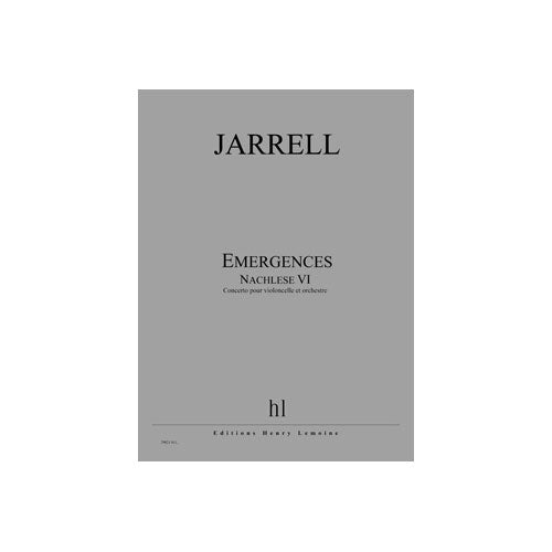 Jobert Jarrell - Emergences - Nachlese Vi Po - Violoncelle et Orchestre