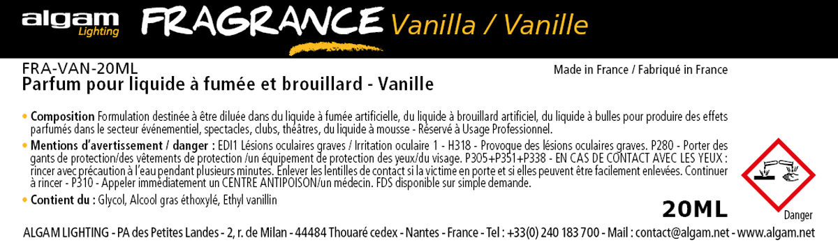 Duftstoff für Rauch- und Nebelfluid Vanille 20ML