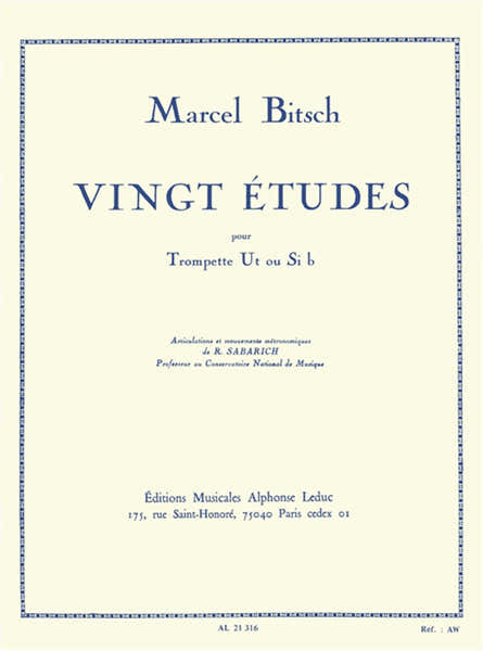 Bitsch Marcel - 20 Etudes - Trompette