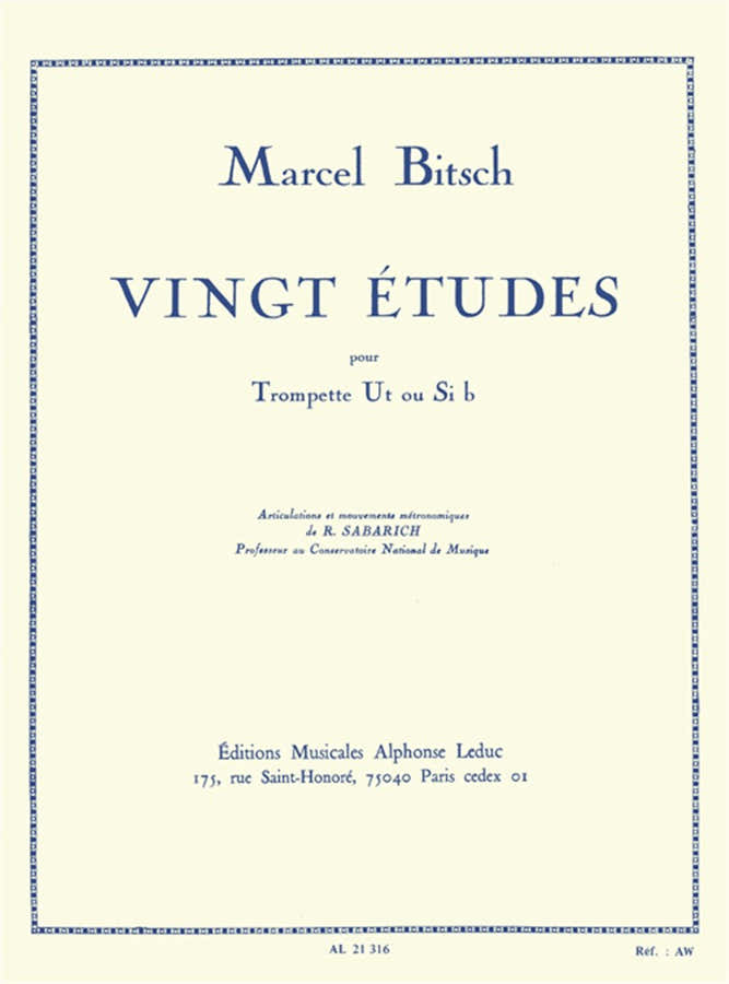 BITSCH MARCEL - 20 VINGT ETUDES - TROMPETTE