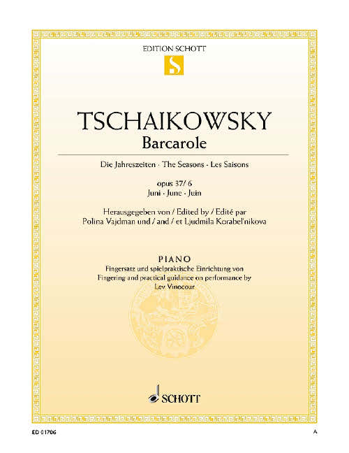 Tchaikovsky - Les Saisons Op. 37 Barcarolle Juin - Piano