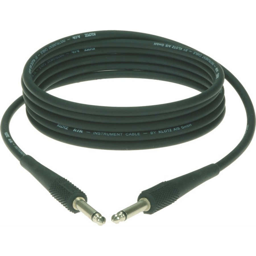 KIK INSTRUMENT CABLE BLACK 4,5M JACK 2P - JACK 2P METAL