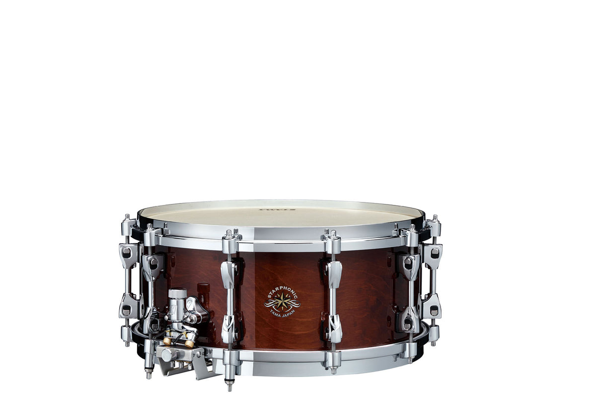 Tama STARPHONIC 6"X14" CONCERT SNARE DRUM W/MULTI SNARE FRAME GLOSS MOCHA BROWN