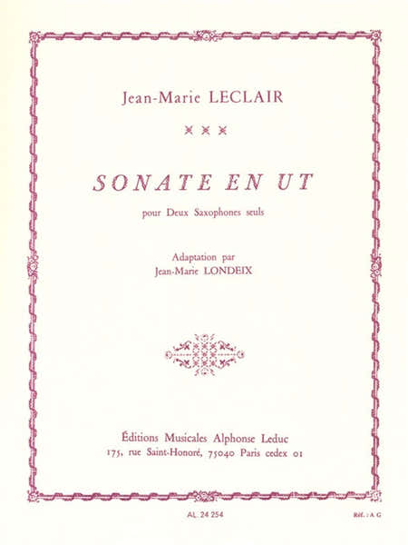 Sonata en Ut pour deux saxophones seuls