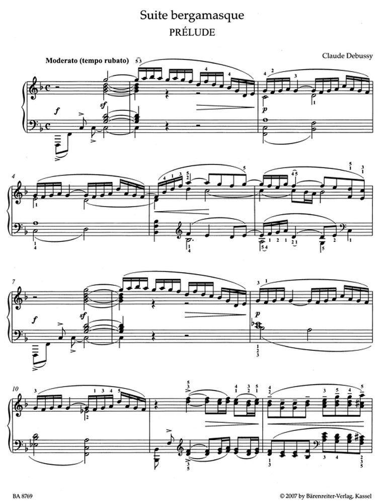 DEBUSSY CLAUDE - SUITE BERGAMASQUE - PIANO