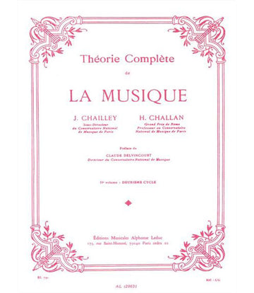 Chailley / Challan - Theorie De La Musique Vol.2