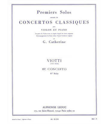 VIOTTI G.B. - SOLO N°1 DU CONCERTO N°19 - VIOLON & PIANO