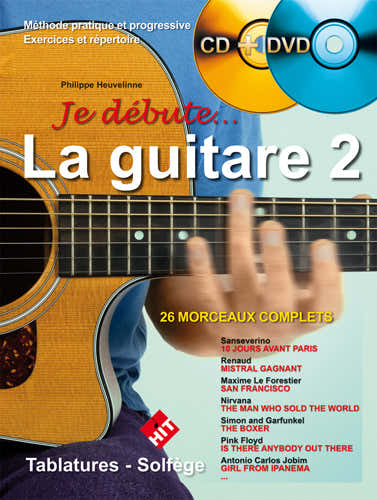 HEUVELINNE P. - JE DEBUTE LA GUITARE VOL.2 + CD + DVD