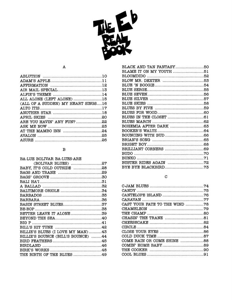 The Eb Real Book Vol.2 - 2ND Edition