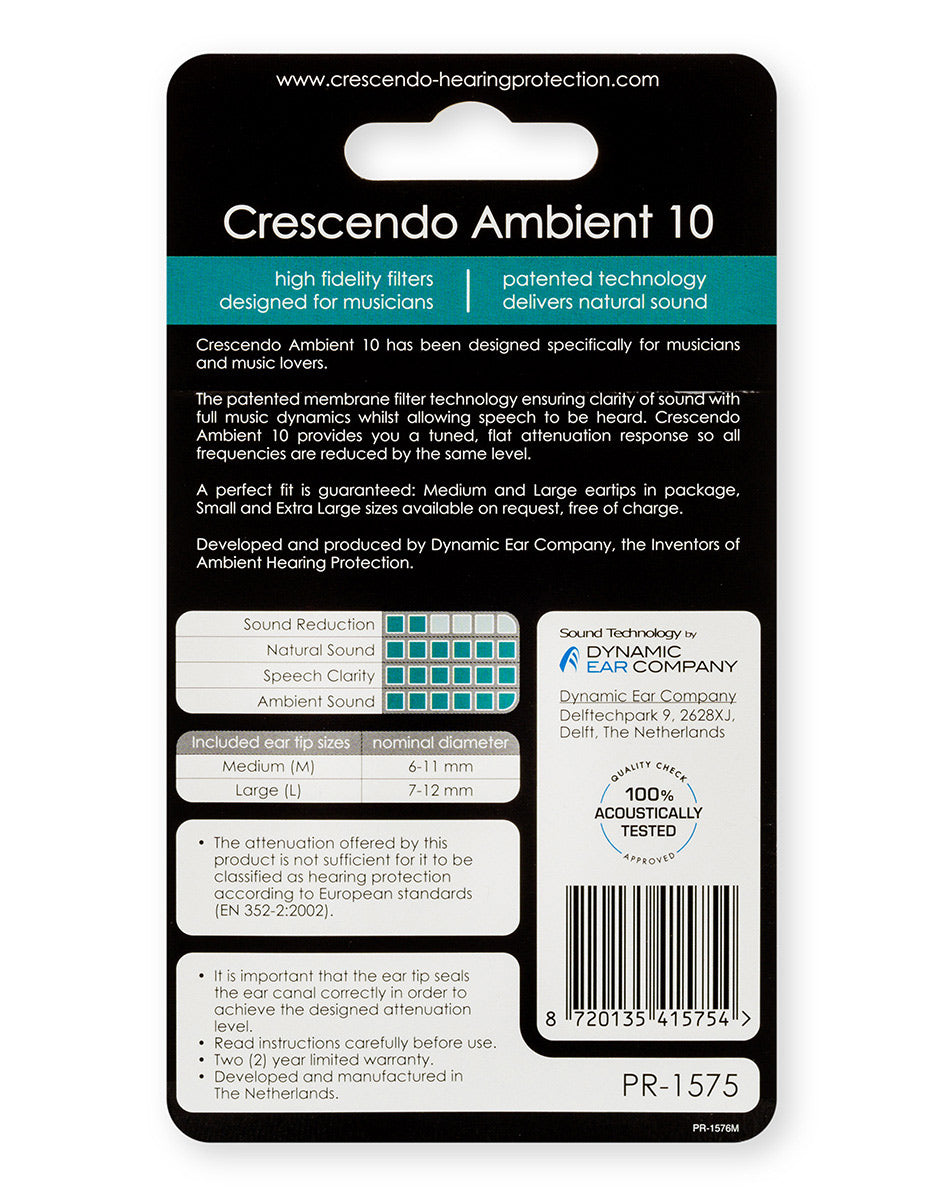 PRO AMBIENT 10 - FLAT ATTENUATING OHRENSTPSEL