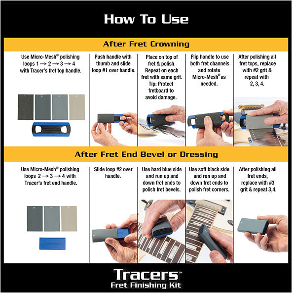 MN860 TRACERS FRET FINISHING KIT WITH 4 MICRO-MESH POLISHING LOOPS AND CASE