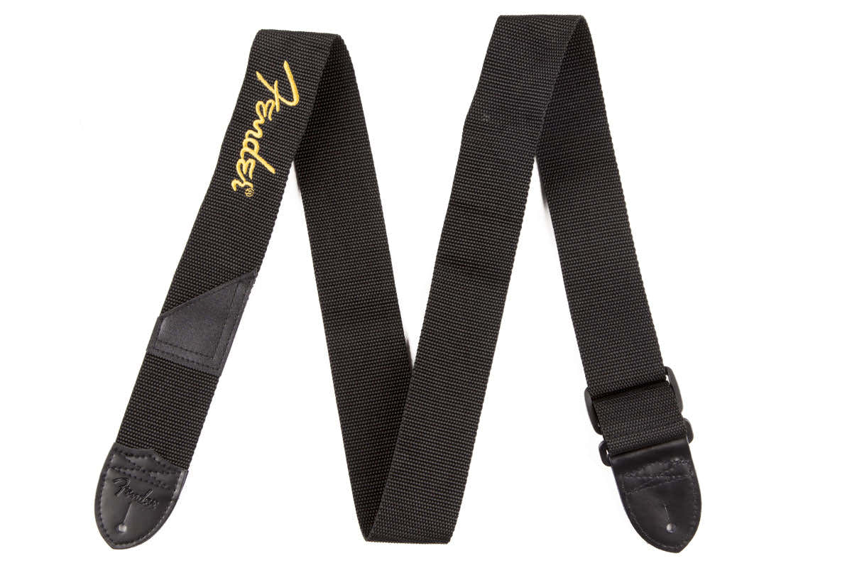 2" BLACK POLY STRAP W/ YELLOW LOGO