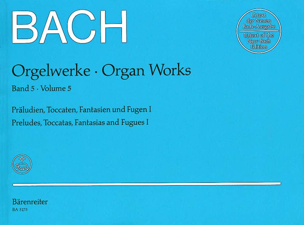 BACH J.S. - ORGELWERKE VOL.5 PRALUDIEN TOCCATEN FANTASIEN UND FUGEN I