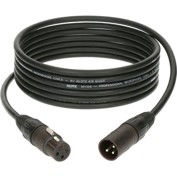 M1 MIC CABLE BLACK 2M XLR 3P. F/M NEUTRIK MP BRASS