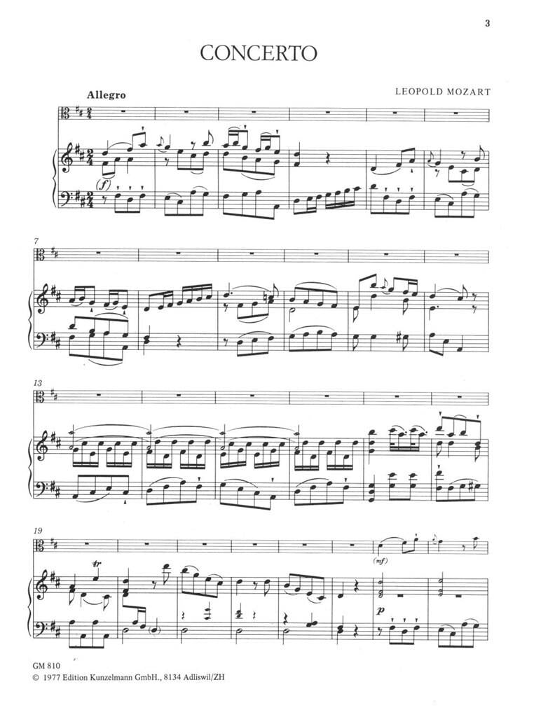 Mozart Leopold - Concerto For Alto Trombone - Reduction Piano