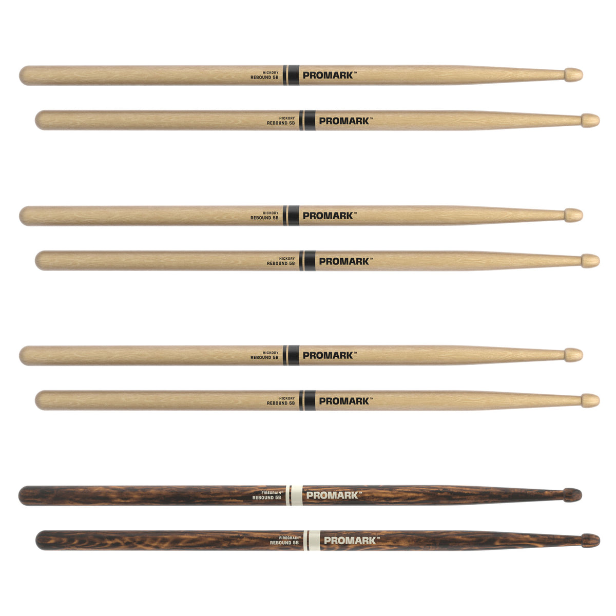 REBOUND 5B HICKORY ACORN WOOD TIP FIREGRAIN 4-PACK