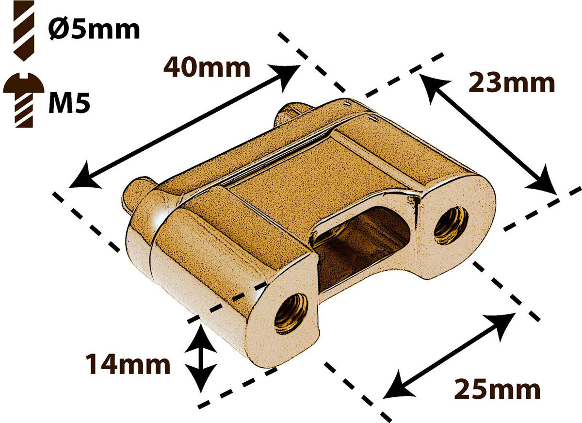 STOB4-BR Gegenplatte aus Druckguss "deluxe" für Snare-Abhebung Gold 25mm