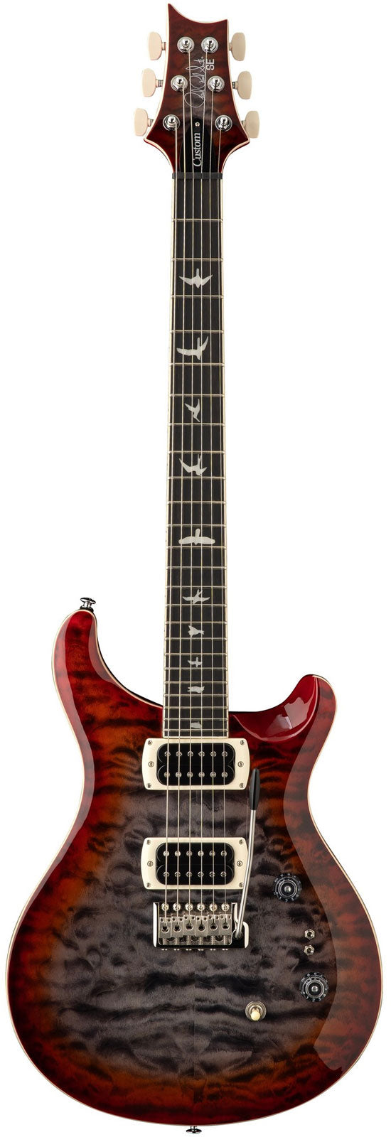 Custom 24-08 SE Quilt Holzkohle-Kirsche Burst
