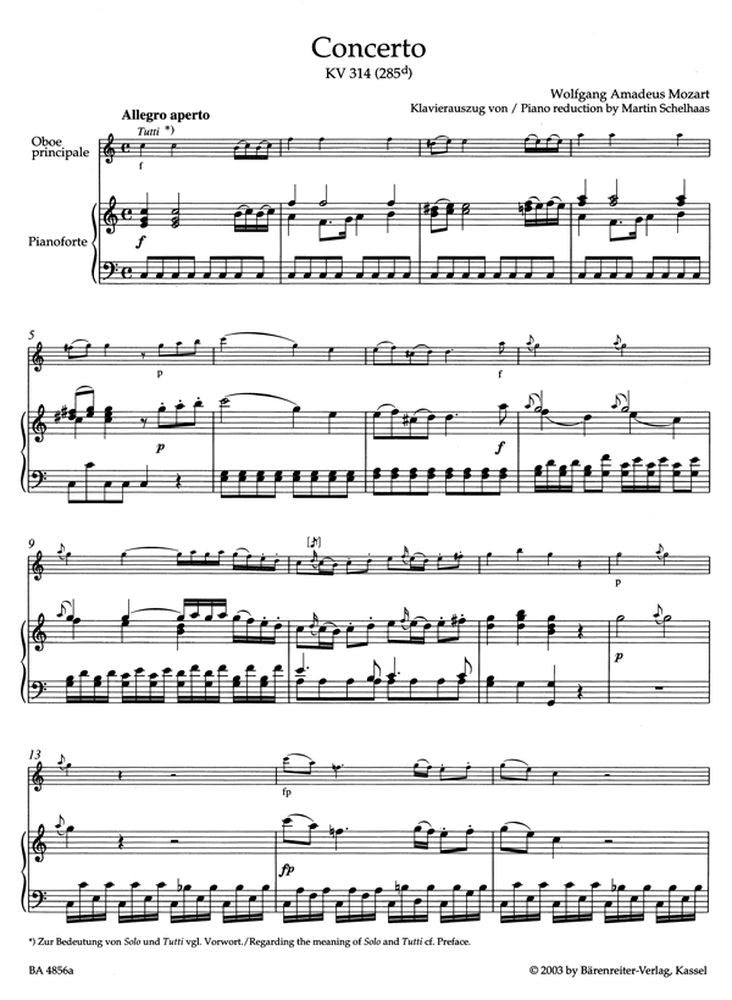 Moz W.A. - Concerto En Do Majeur Kv 314 (285D) - Hautbois Piano