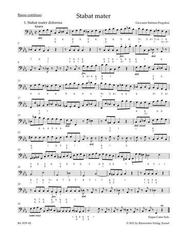 PERGOLESE G. B. - Stabat Mater - Basso continuo